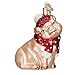 Old World Christmas Ornaments: Snowy Pig Glass Blown Ornaments for Christmas Tree (12419)