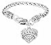 for Granny Bracelet Engraved Gift Jewelry for Granny Crystal Adorned Heart Shaped Pendant Lobster Claw Bracelet Gift for Mom or Grandma Colorless