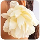 BERYUAN Large Fabric Flowers Earrings for Women Bohemian Dangle Drop Earrings Vintage Statement Tassel Earrings Wedding Party Jewelry Gifts