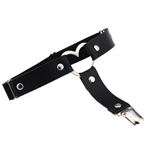 KLOUD City Sexy Heart Leg Garter Belt Anti-Slip Clips Elastic Punk Harness