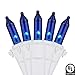 YULETIME 200 Blue Christmas Lights, Pack of 2 Sets 33 Feet 100 Count UL Certified Incandescent String Lights (Blue - White Wire)
