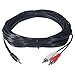 InstallerParts 25Ft 3.5mm Male-to-Male Stereo Audio Cable - 3.5mm Stereo Plug to 2xRCA-M Cable - Compatible with iPods, iPhones, Android Phones, MP3 Music Players, and Much More!