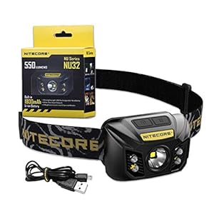 Nitecore NU32 Krachtige Hoofdlamp Oplaadbaar Led Zeer Helder 550 Lumen Rood Licht IP67