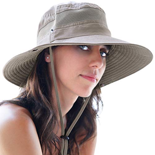 GearTOP Fishing Sun Hat Safari Cap with Sun Protection for Men and Women, (Khaki)