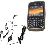 Blackberry OEM Smoke Gray Silicone Skin Cover Case and Black Wired Stereo Headset with HandsFree Headphones for Blackberry 8900 Javelin