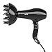 BERTA 1875W Ceramic Tourmaline Hair Dryer Negative Ionic Blow Dryer 2 Speed & 3 Heat Settings AC Motor with 4 professional Accessories(Black)