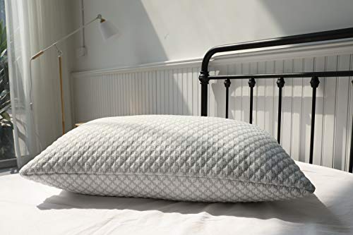 KUNPENG Shredded Memory Foam Bed Pillows for Sleeping - Cooling Pillow Hypoallergenic with Premium Washable Cover for Back Stomach Side Sleepers Firm Soft Adjustable - CertiPUR-US - Queen - Thumbnail 7