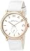 Marc by Marc Jacobs Women's MBM1283 Baker Rose-Tone Stainless Steel Watch with White Leather Band