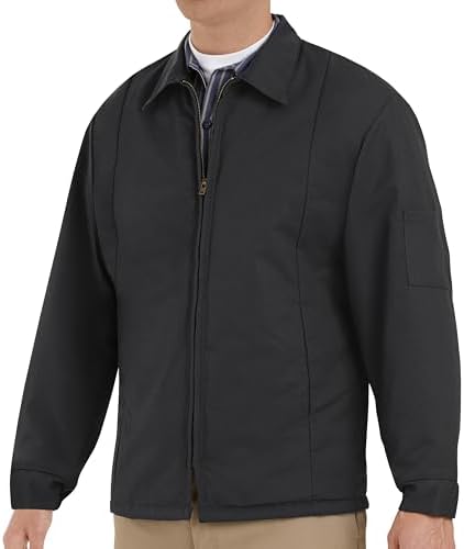 Red Kap Men's Deluxe Soft Shell Jacket, Black, Small at Amazon