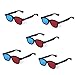 5 Pair Adult Red/Blue 3D Glasses Anaglyph Glasses Black