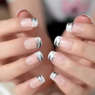 Honger Fake Nails Pattern Nails Nude Square Short Nails Gold Flower Texture Nail Modern Uv Gel Acrylic Tips Buy Online At Best Price In Uae Amazon Ae