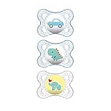 MAM Clear 0-6 Months Pacifiers Value Pack (3 Pack), 0-6 Months Baby Boy Pacifiers, Best Pacifier for Breastfed Babies