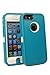 BeautyChase(TM) Iphone5/5s Defender Body Armor Case Comparable to Otterbox Defender Series (teal blue/white)