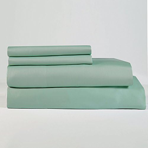 Lavish Lux Bedding 500 Thread Count 100 % Cotton Sateen Weave Silky Soft 4 PC Full Sheet Set - 2 Pillowcases, 1 Flat Sheet and 1 Fitted Sheet, Queen, Aqua