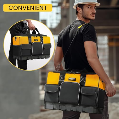 LBOYLOVE® Tool Bag, 20-inch Tool Organisers, 600 Denier Large Tool Bag for Home DIY & Equipment Storage, Yellow and Black (50cm/20inch)