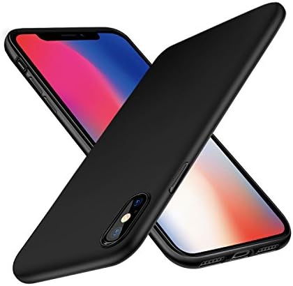 iPhone X Case with FREE Screen Protector,iPhone 10 case with Matte Finish,Thin Slim Soft Surface for Apple iPhone X(Black)
