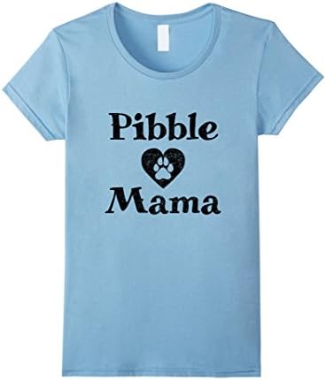 Womens "Pibble Mama" pit bull puppy dog pitbull mommy t-shirt Large Baby Blue