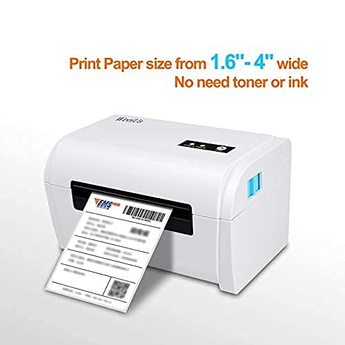 WeeiUs 4X6 Shipping Label Printer, USB and Bluetooth, with Free Paper