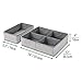 mDesign Soft Fabric Dresser Drawer and Closet Storage Organizer Set for Child/Kids Room, Nursery, Playroom - 4 Pieces, 10 Compartments - Herringbone Print with Solid Trim, Set of 2 - Gray