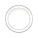 Party Essentials N742160 White Plastic Plates with Silver Rim, 7.5", (Pack of 420)