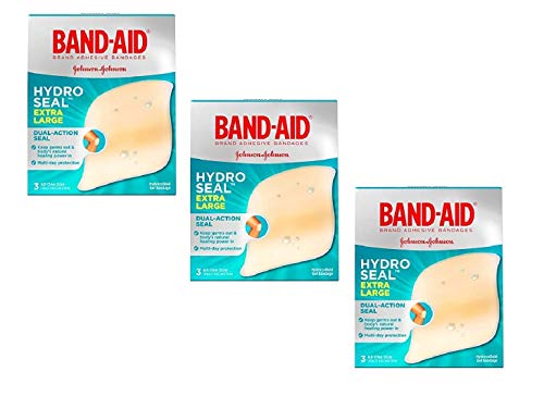 Band-Aid Brand Hydro Seal Extra Large Waterproof Adhesive Bandages for Wound Care and Blisters, 3 ct (3-Pack (3 ct))