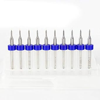 Generic 10 Pcs 0.15mm Import Carbide PCB Drill Bits, Print Circuit Board Mini CNC Drilling Bit Set, Woodworking Tools