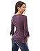 PattyBoutik Women's Henley Lace Inset 3/4 Bell Sleeve Blouse