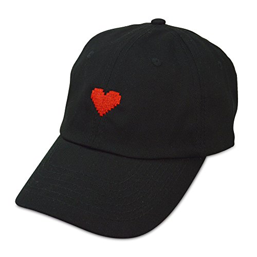 DALIX Pixel Heart Hat Womens Dad Hats Cotton Caps Embroidered Valentines Black