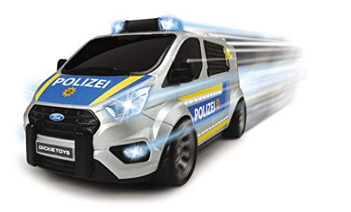 Dickie Toys - Ford Transit Police – 28 cm großes Polizeiauto, mit Absperrungen, Sirene und Licht, Autobahnpolizei… – Bild 3