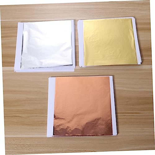 STOBOK Imitation Rose Gold Leaf Furniture Aluminum Foil Metal Leaf Imitation Gold Leaf Aluminum Leaf Imitation Silver Leaf Spring Manicure, 300pcs, 048209XP8PDIE
