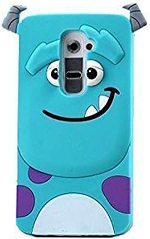 LG G2 Monster Silicone Case,LG G2 Cartoon Case,LG G2 Gel Cover,MODEFAN 3D Animal Series Monster Silicon Gel Rubber Case Cover Skin for LG G2 D800 D801 D802 (Blue Monster)