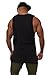 YoungLA Long Tank Tops for Men Muscle Shirt Bodybuilding Gym Athletic Training Sports Everyday Wear 306 Black Small