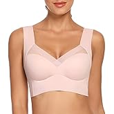 WOWENY Womens Seamless Wirefree Bras Comfortable Wireless Bras No Underwire Padded Push Up Soft Back Smoothing Bra