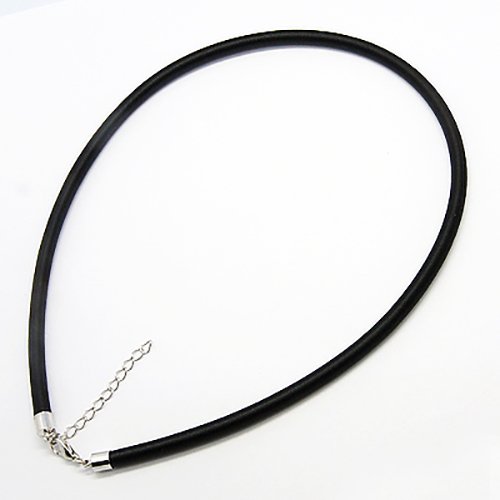 Black Silk Necklace Cords w Silver Brass Clasp - Fits Most European Beads- Jewelry Making 5mm, 18 Inch (Black)