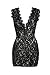 ZKESS Women's Solid Sleeveless Club Lace Vintage Dress (Medium Size, Black 1)
