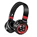 Sound Intone P6 Wireless Headphones with Microphone and Volume Control for Cellphones iPhone Laptop TV( Black Red)