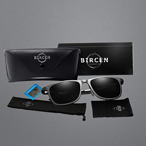 Bircen Driving Polarized Sunglasses for Men Women Al-Mg Metal Frame Ultra Light - Thumbnail 6