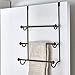 iDesign York Metal Over The Shower Door Towel Rack, Hooks for Master, Guest, Kids' Bathroom, 17.75