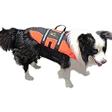 Dog Life Jacket with Reflective Strips for Dogs, Bright Color Safety Vest, Orange L