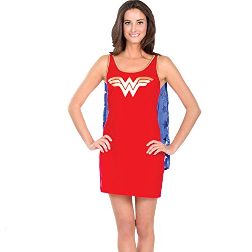 Wonder Woman Tank Dress Cape Costume Superhero Hero Tunic Top Sexy