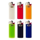 Country 6 Mini BIC Lighters Assorted Colors Count