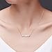 FLYOW 925 Sterling Silver Love Arrow Horizontal Sideways Minimalist Bar Pendant Necklace for Women Girls Gift, 18