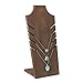 MyGift Set of 2 Natural Wood Multiple Necklace Bust Display Stand, Brown - Holds up to 5 Necklaces