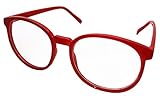 FancyG Retro Vintage Inspired Classic Nerd Round Clear Lens Glasses Eyewear - Red