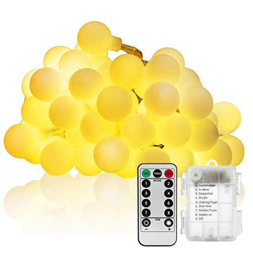 Fairy String Lights Battery Operated Waterproof YIHONG Remote Control 8 Modes String Lights 18FT 50 Globe LED Warm White for Wedding Halloween Party Indoor Outdoor Decor Fairy String Lights Battery Operated Waterproof YIHONG Remote Control 8 Modes String Lights 18FT 50 Globe LED Warm White for Wedding Halloween Party Indoor Outdoor Decor
