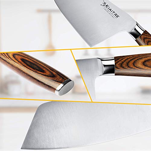 Kiaitre Meat Cleaver Knife 7 Inch Vegetable Cleaver Knife High Carbon German Steel with