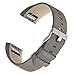 bayite Leather Replacement Bands for Fitbit Charge 2, Matte Grey