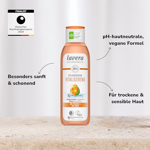 lavera Pflegedusche Vitalisierend - Bio-Orange & Bio-Minze - Naturkosmetik - vegan - Duschgel - pH-hautneutral - reinigt besonders sanft - 1 x 250 ml thumbnail 3