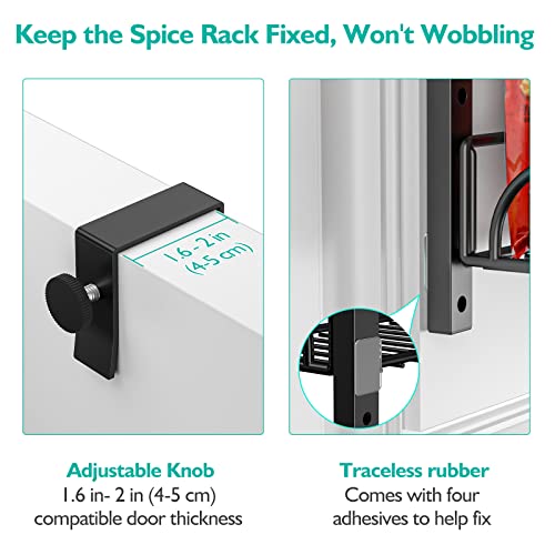 YASONIC Over The Door Pantry Organizer, 4Tier Adjustable Spice Rack
