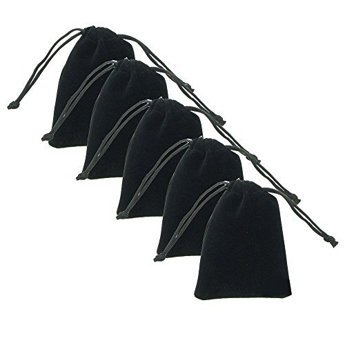 SmartDealsPro Set of 5 3.5 x 5" Durable Velvet & Satin Carry Bag w/Drawstring for Dice Jewelry Gift Packaging